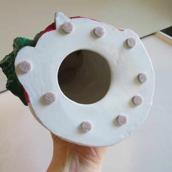 Santa Claus Sunflower Floral Birdhouses Cardinals Christmas Ceramic Hand painted - Picture 11 of 11